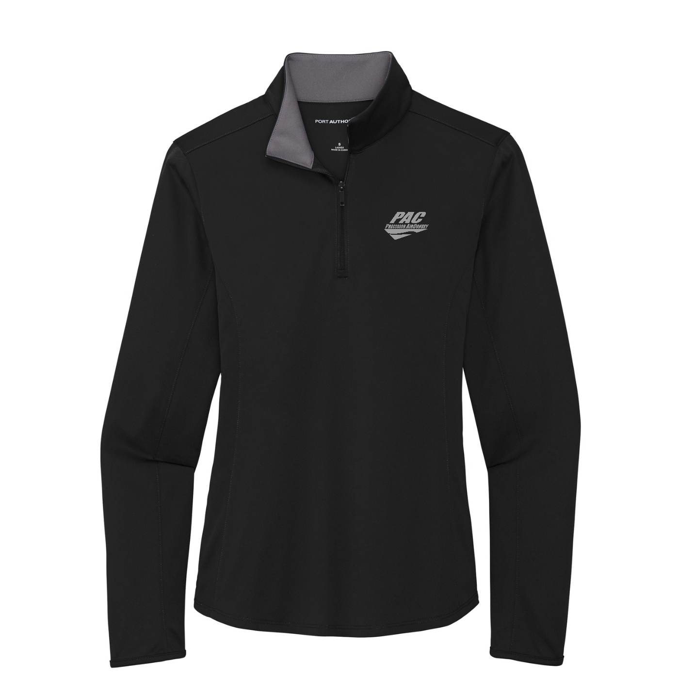 Port Authority  Women's Silk Touch  Performance 1/4-Zip — Black/ Steel Grey