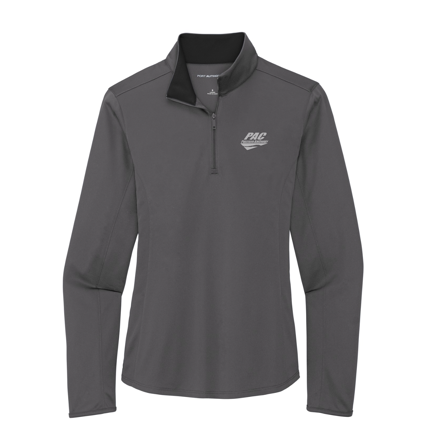 Port Authority  Women's Silk Touch  Performance 1/4-Zip — Steel Grey/ Black