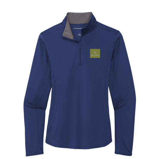 Port Authority  Women's Silk Touch  Performance 1/4-Zip — Royal/ Steel Grey