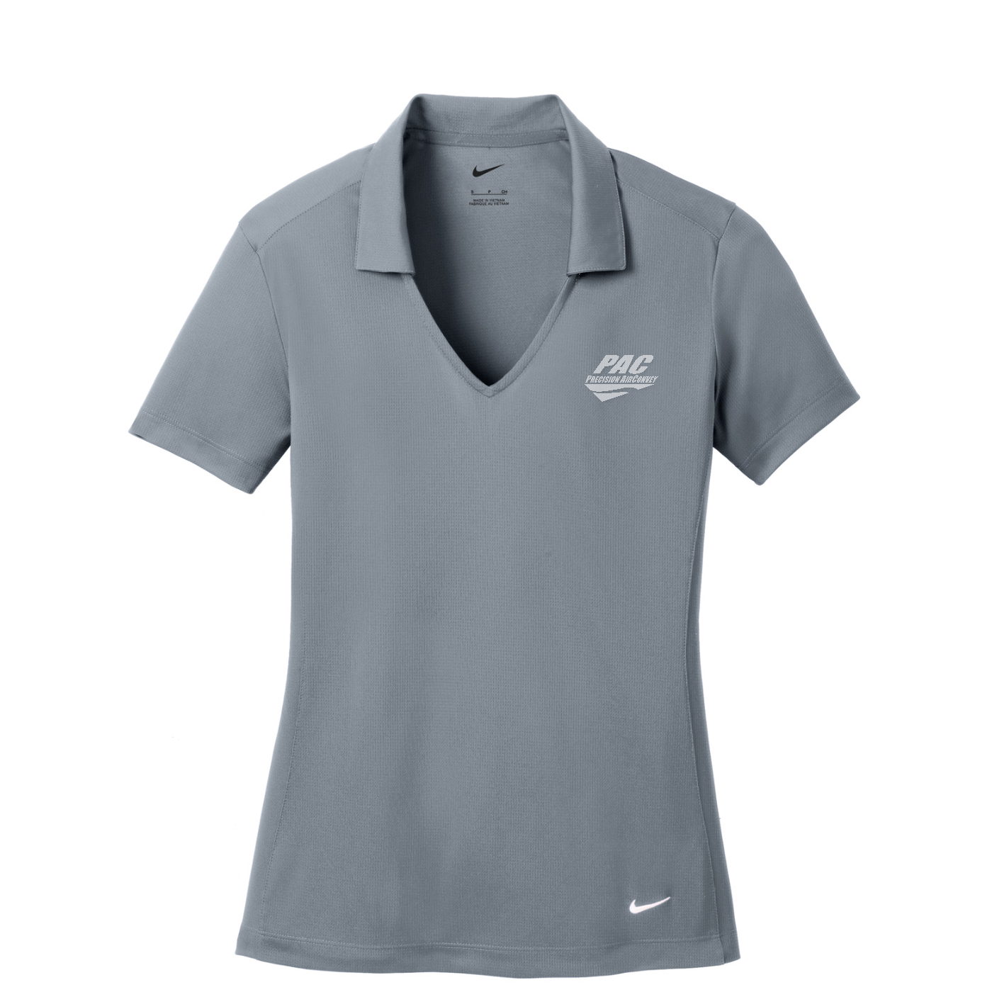 Nike Women's Dri-FIT Vertical Mesh Polo - PAC — Cool Grey