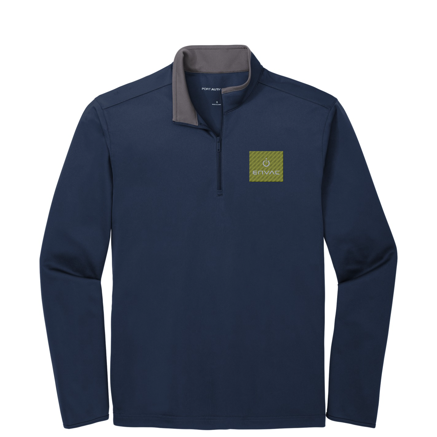 Port Authority  Silk Touch  Performance 1/4-Zip — Navy/ Steel Grey