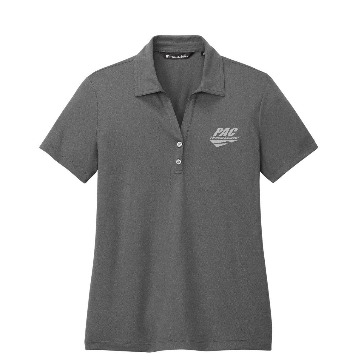 TravisMathew Women's Coto Performance Polo - PAC — Quiet Shade Grey/ Black