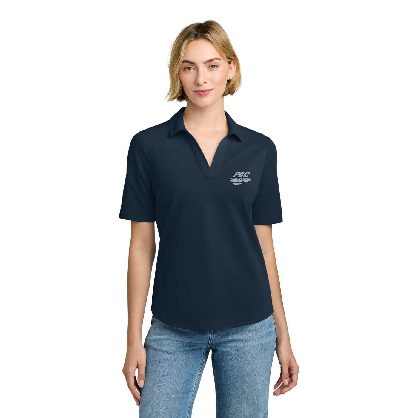 Brooks Brothers Women's Pinpoint Pique Polo - PAC — model