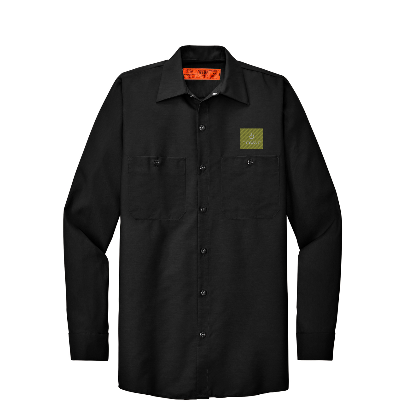 Red Kap Long Size  Long Sleeve Industrial Work Shirt — Black