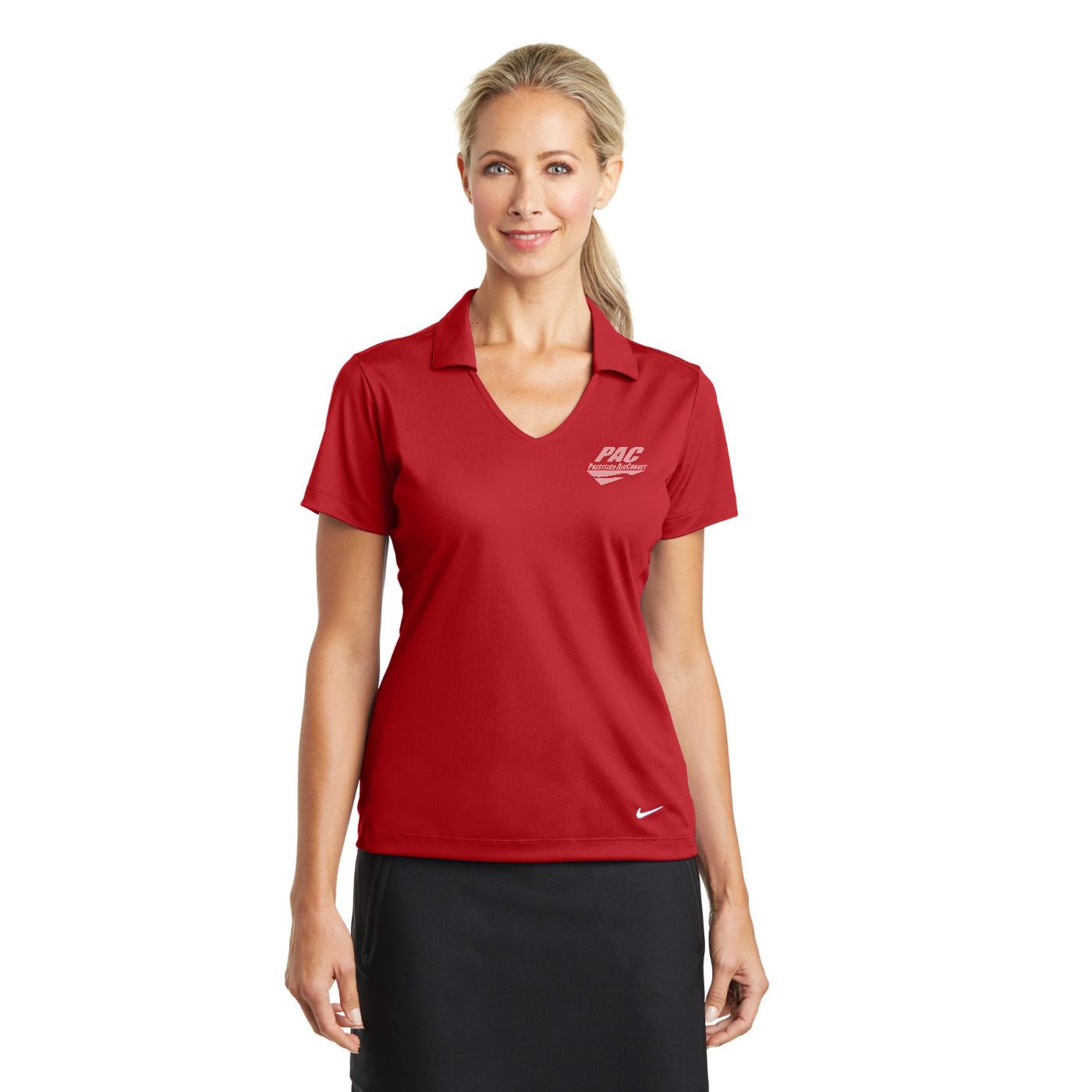 Nike Women's Dri-FIT Vertical Mesh Polo - PAC — model