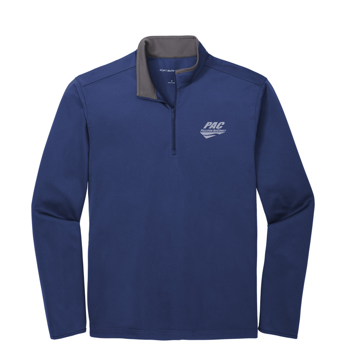 Port Authority  Silk Touch  Performance 1/4-Zip — Royal/ Steel Grey