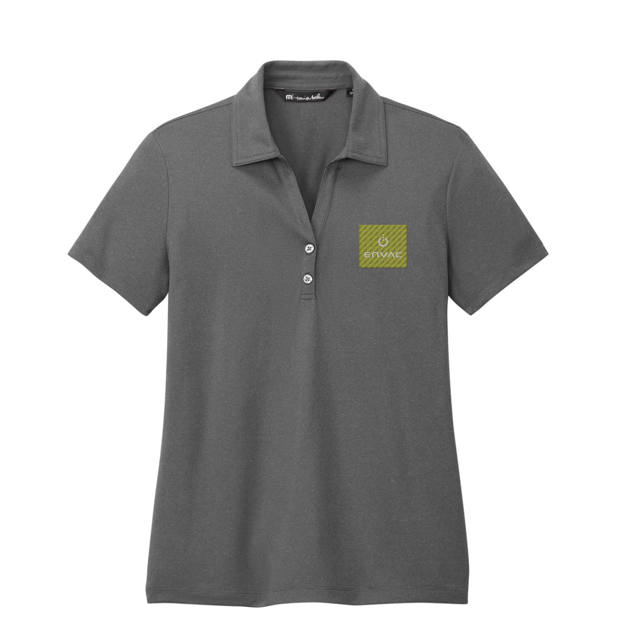 TravisMathew Women's Coto Performance Polo - Envac — Quiet Shade Grey/ Black