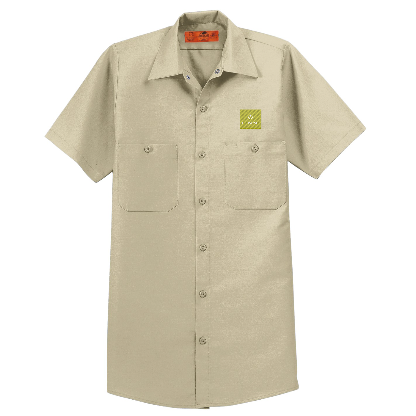 Red Kap Long Size  Short Sleeve Industrial Work Shirt — Light Tan