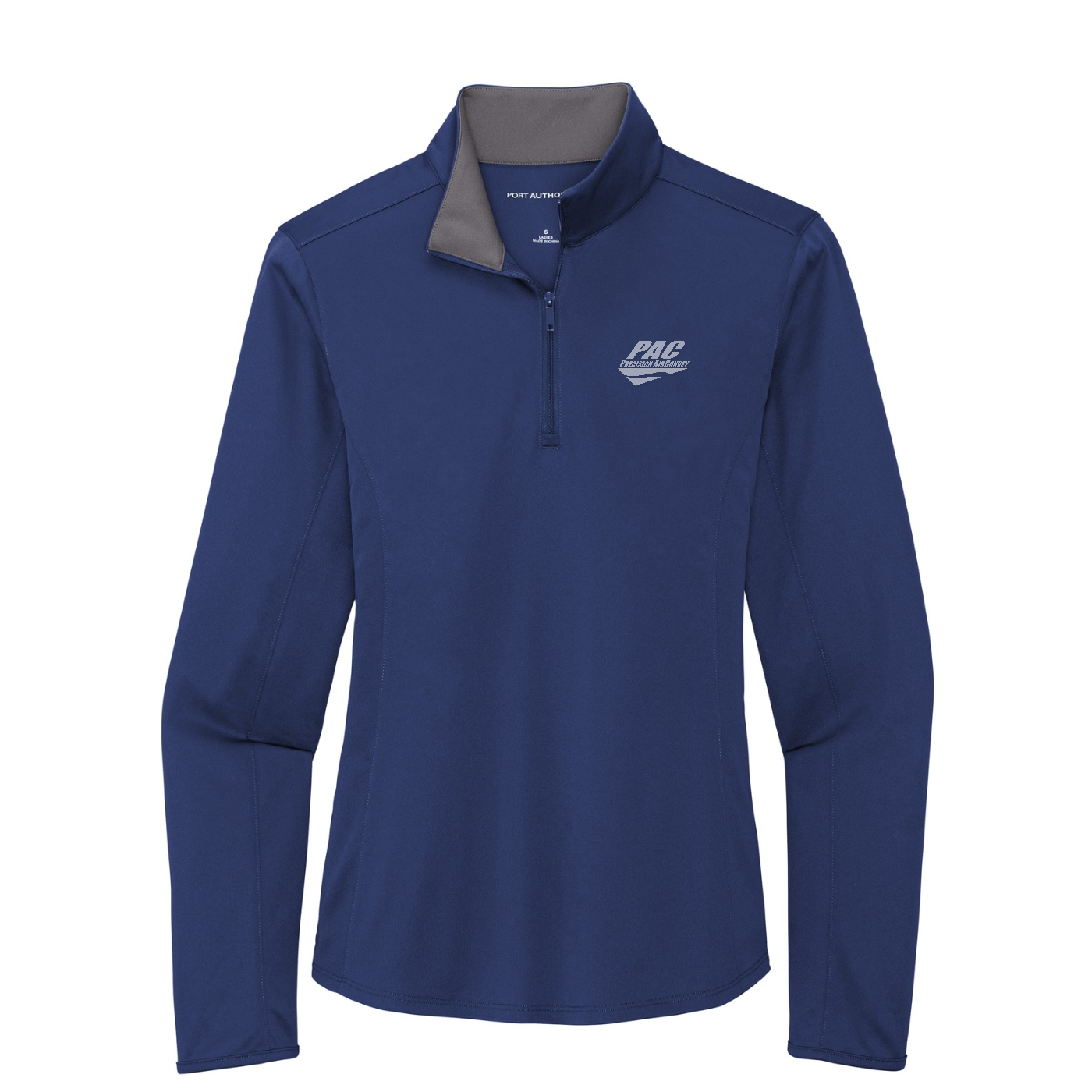 Port Authority  Women's Silk Touch  Performance 1/4-Zip — Royal/ Steel Grey