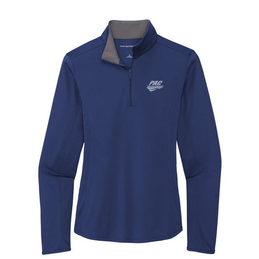 Port Authority  Women's Silk Touch  Performance 1/4-Zip — Royal/ Steel Grey