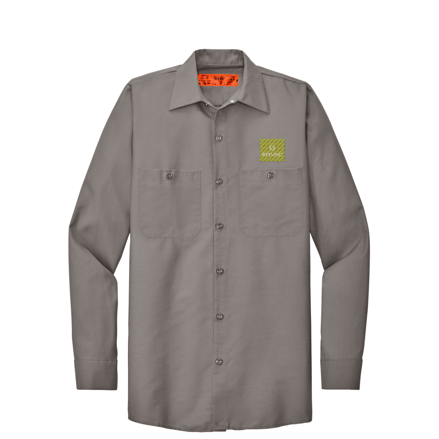 Red Kap Long Size  Long Sleeve Industrial Work Shirt — Grey