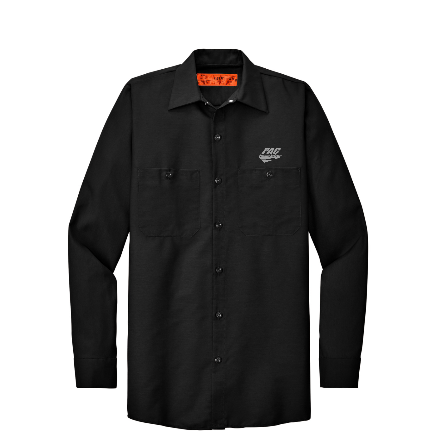 Red Kap Long Size  Long Sleeve Industrial Work Shirt — Black