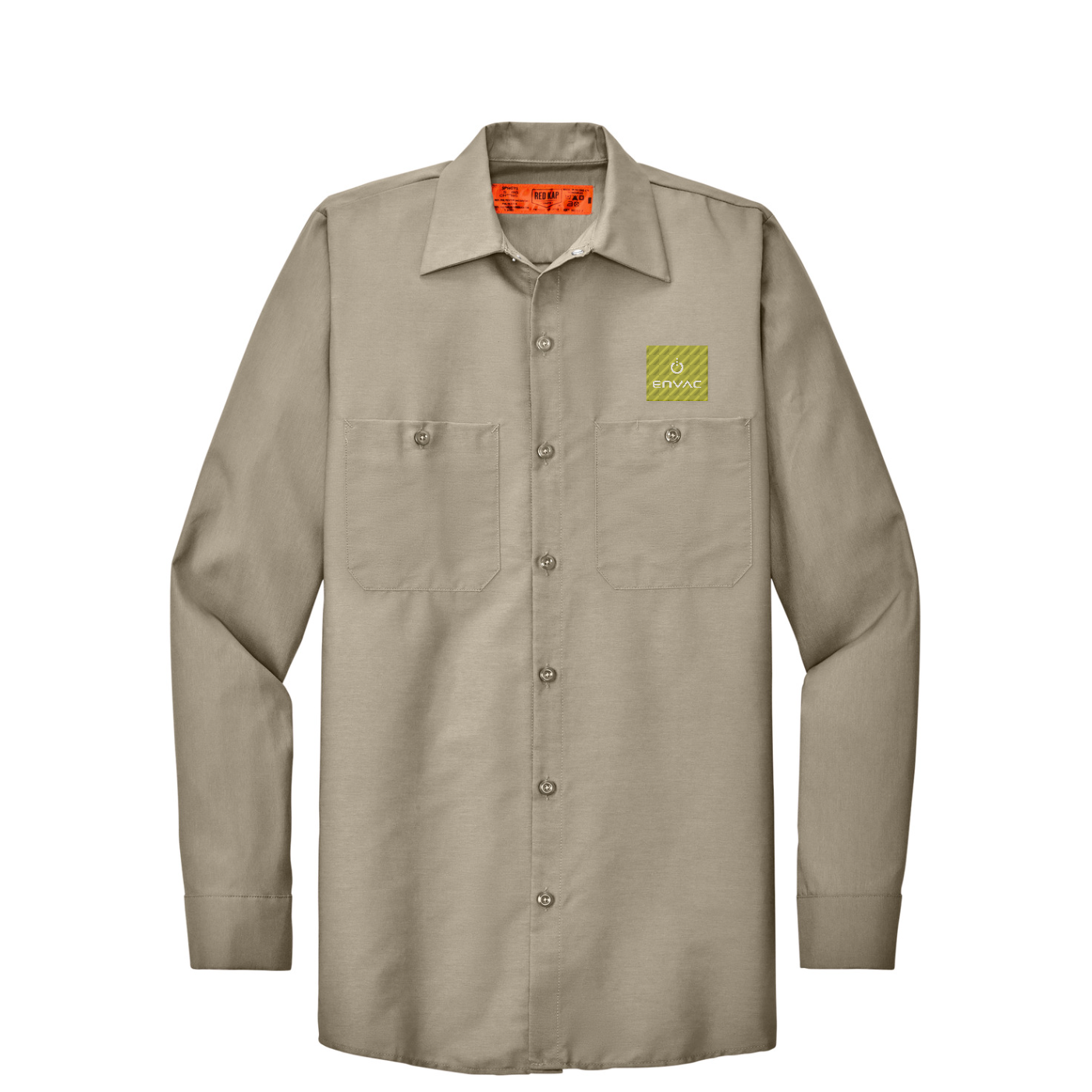 Red Kap Long Size  Long Sleeve Industrial Work Shirt — Light Tan