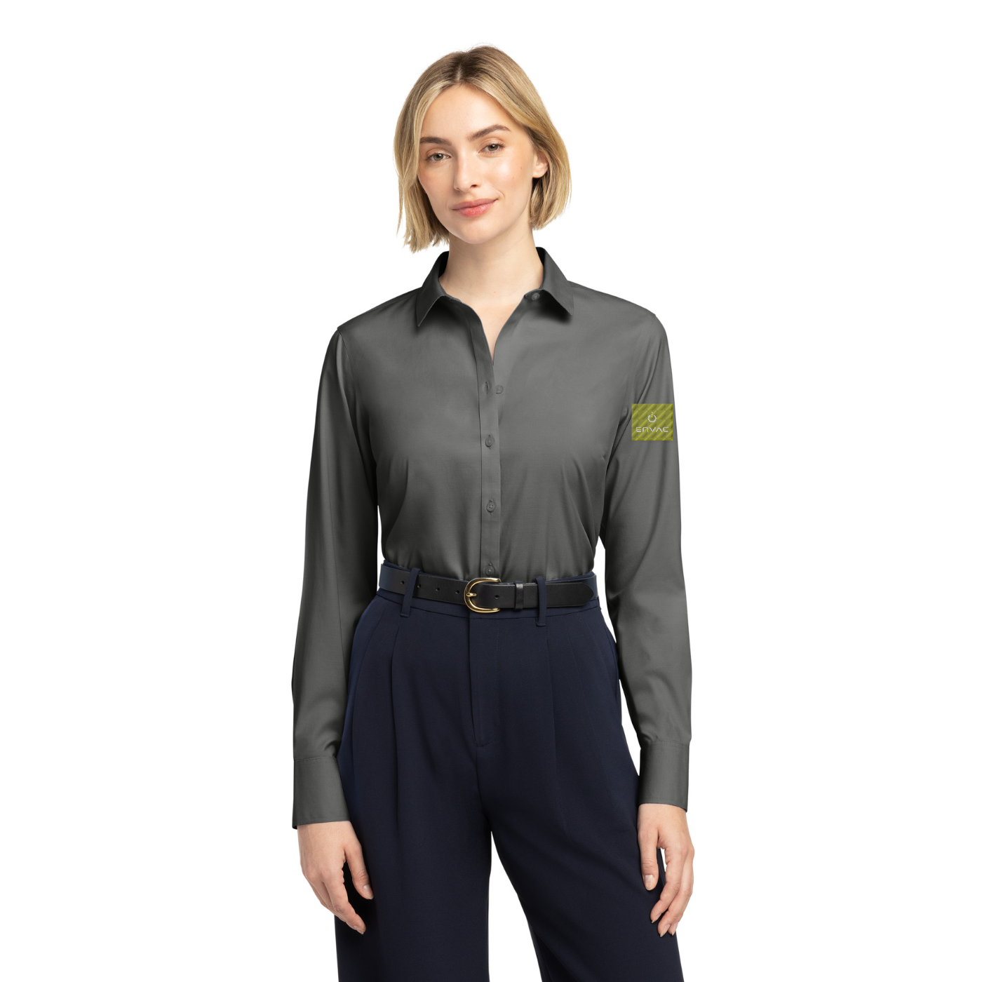 Brooks Brothers Women's Wrinkle-Free Stretch Pinpoint Shirt — model