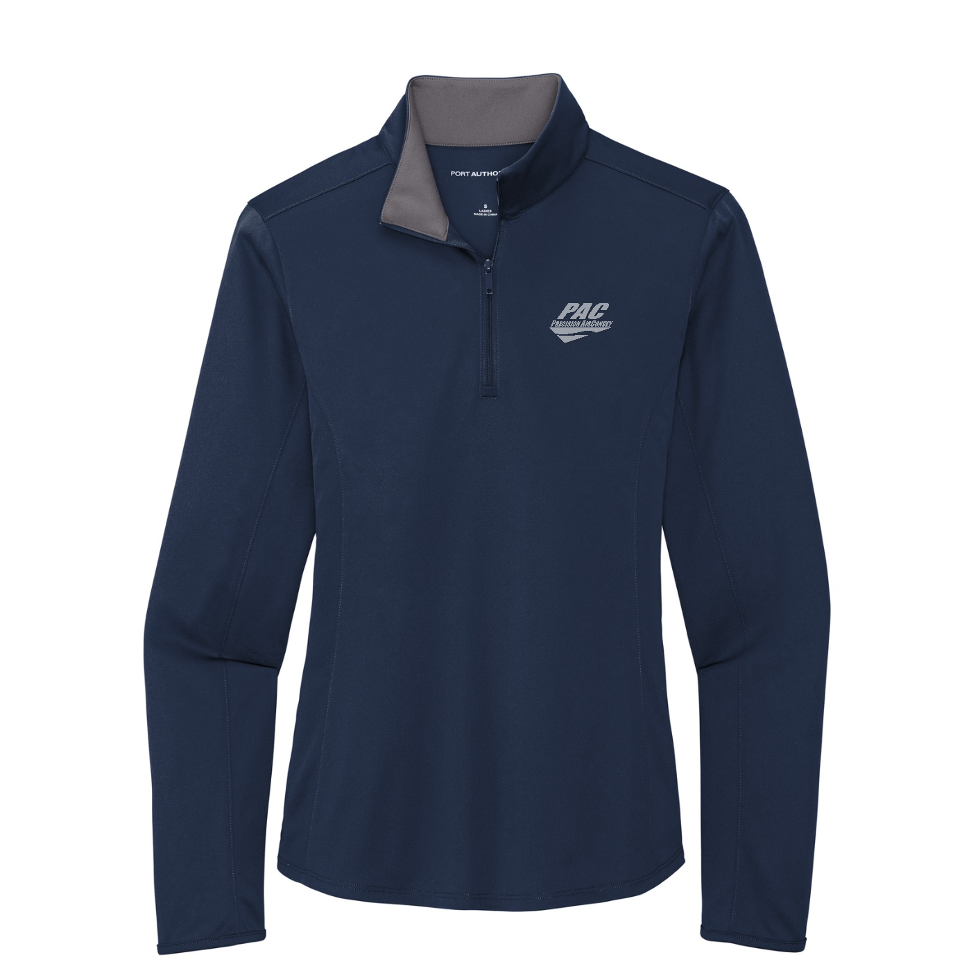 Port Authority  Women's Silk Touch  Performance 1/4-Zip — Navy/ Steel Grey