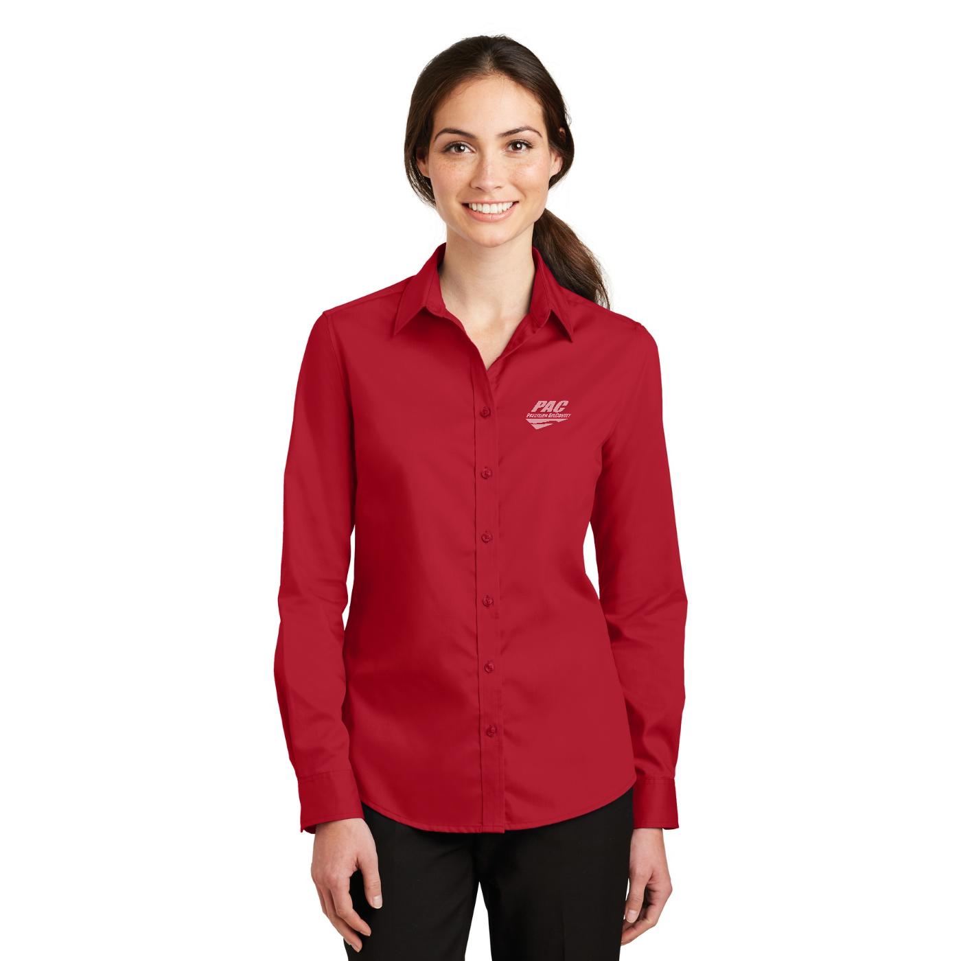 Port Authority Women's SuperPro Twill Shirt — model