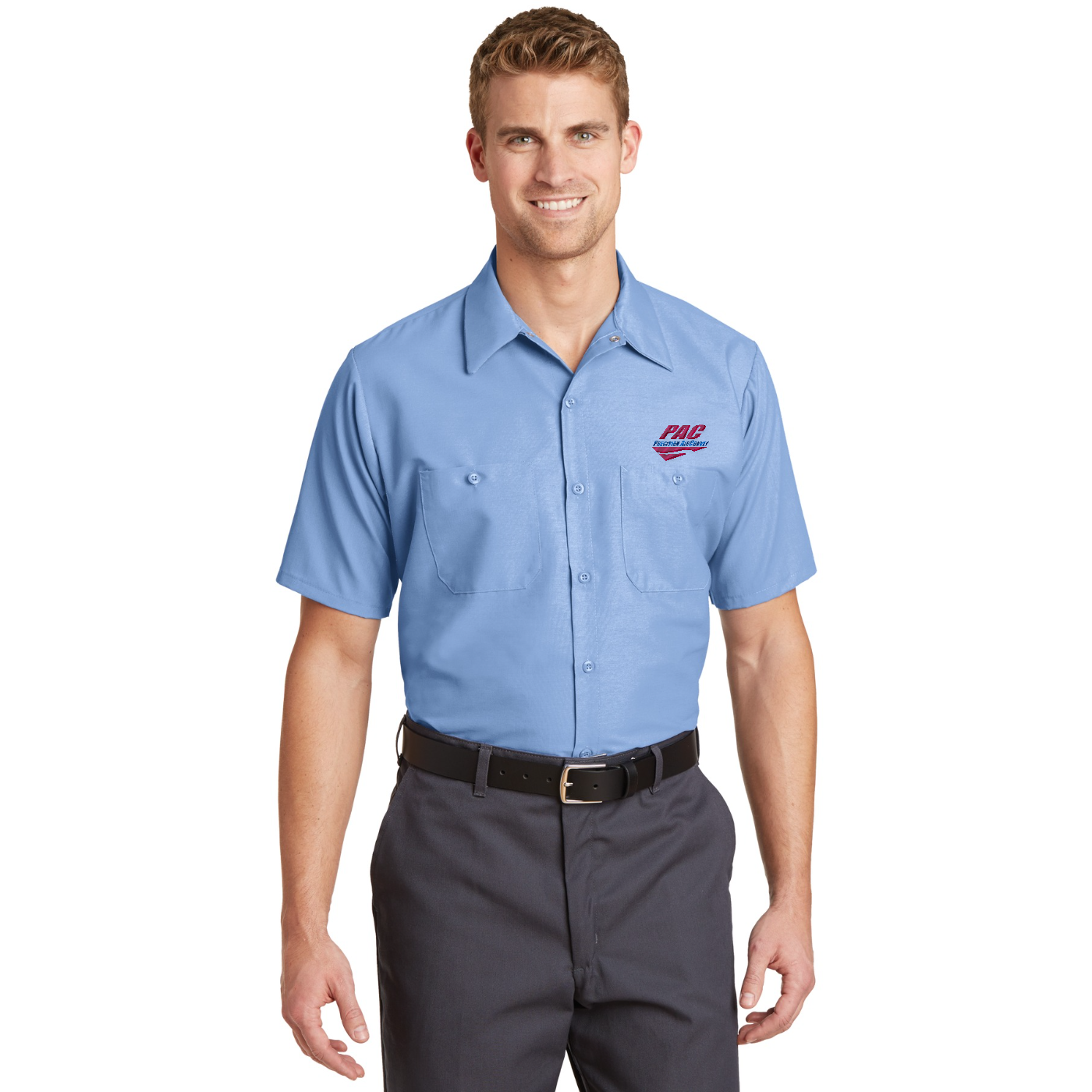 Red Kap Long Size  Short Sleeve Industrial Work Shirt — model