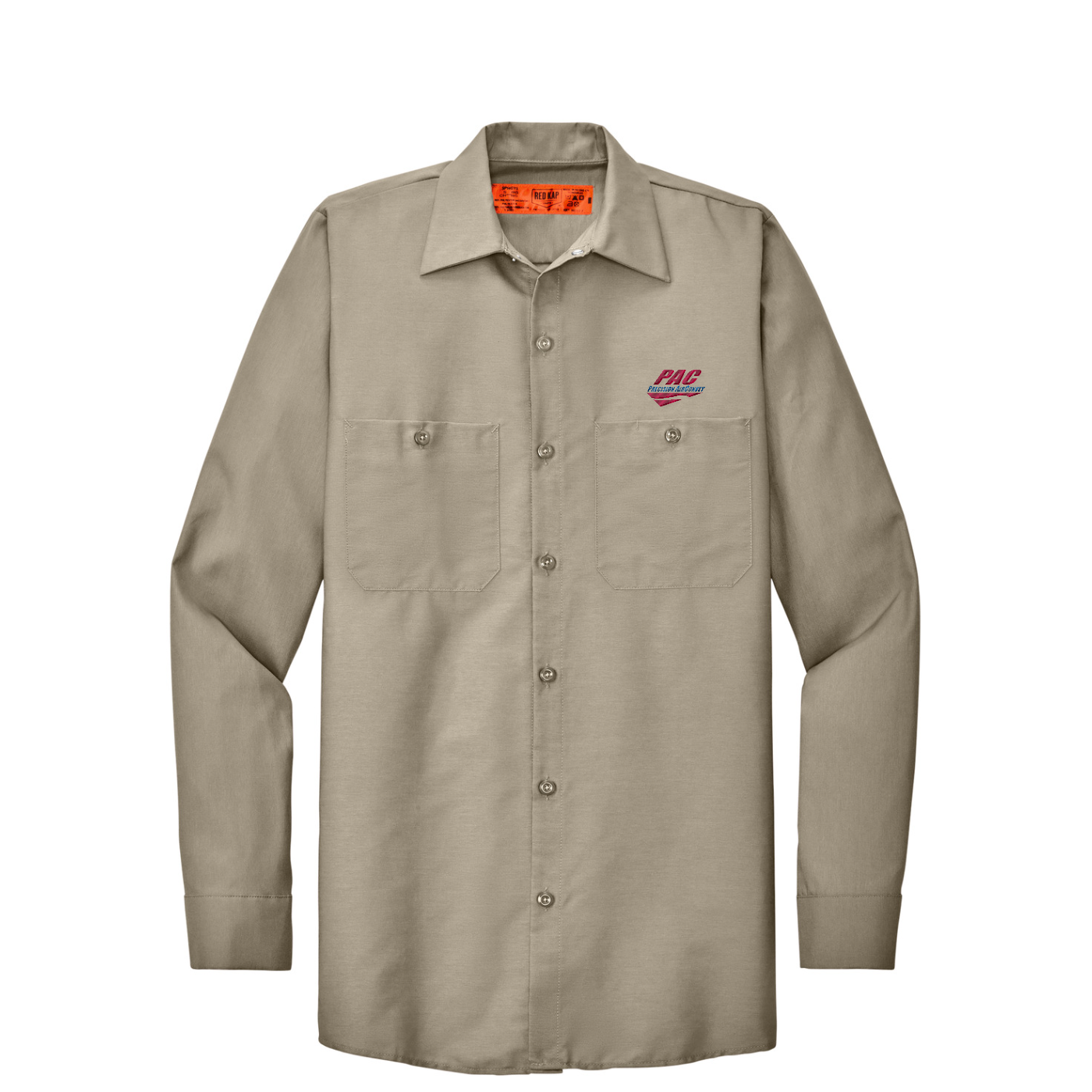 Red Kap Long Size  Long Sleeve Industrial Work Shirt — Light Tan