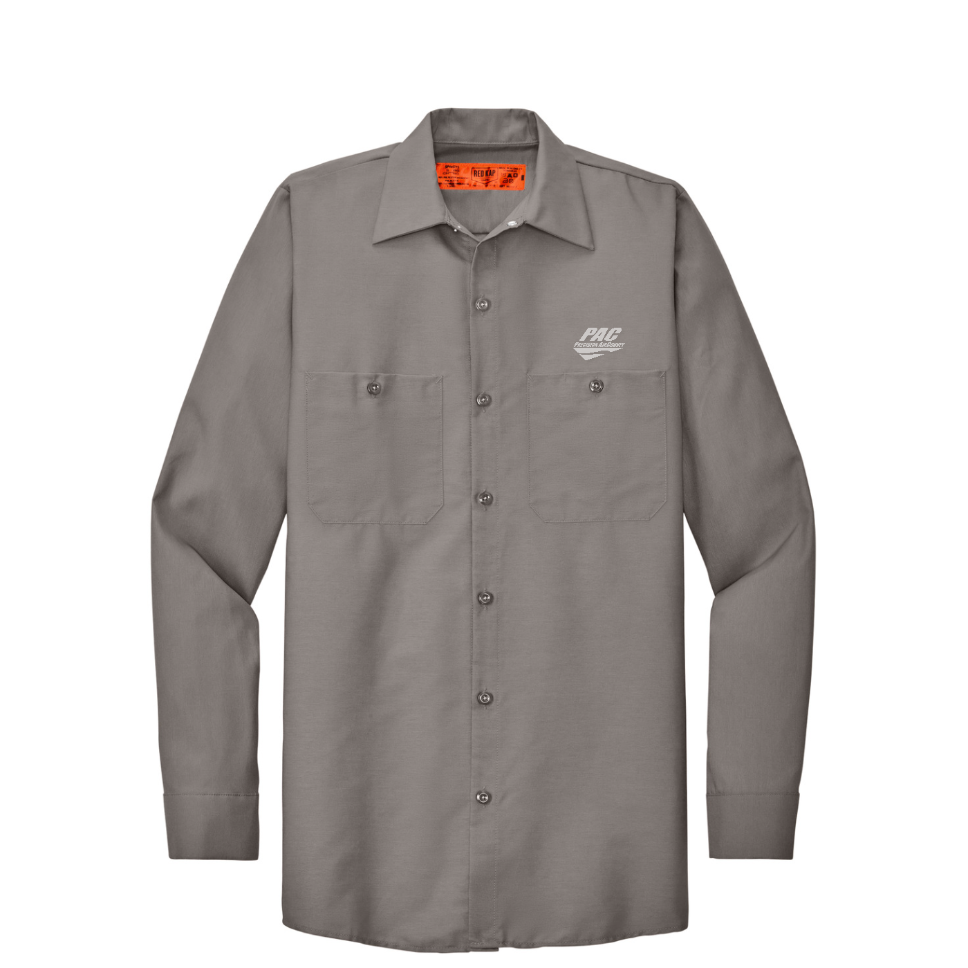Red Kap Long Size  Long Sleeve Industrial Work Shirt — Grey