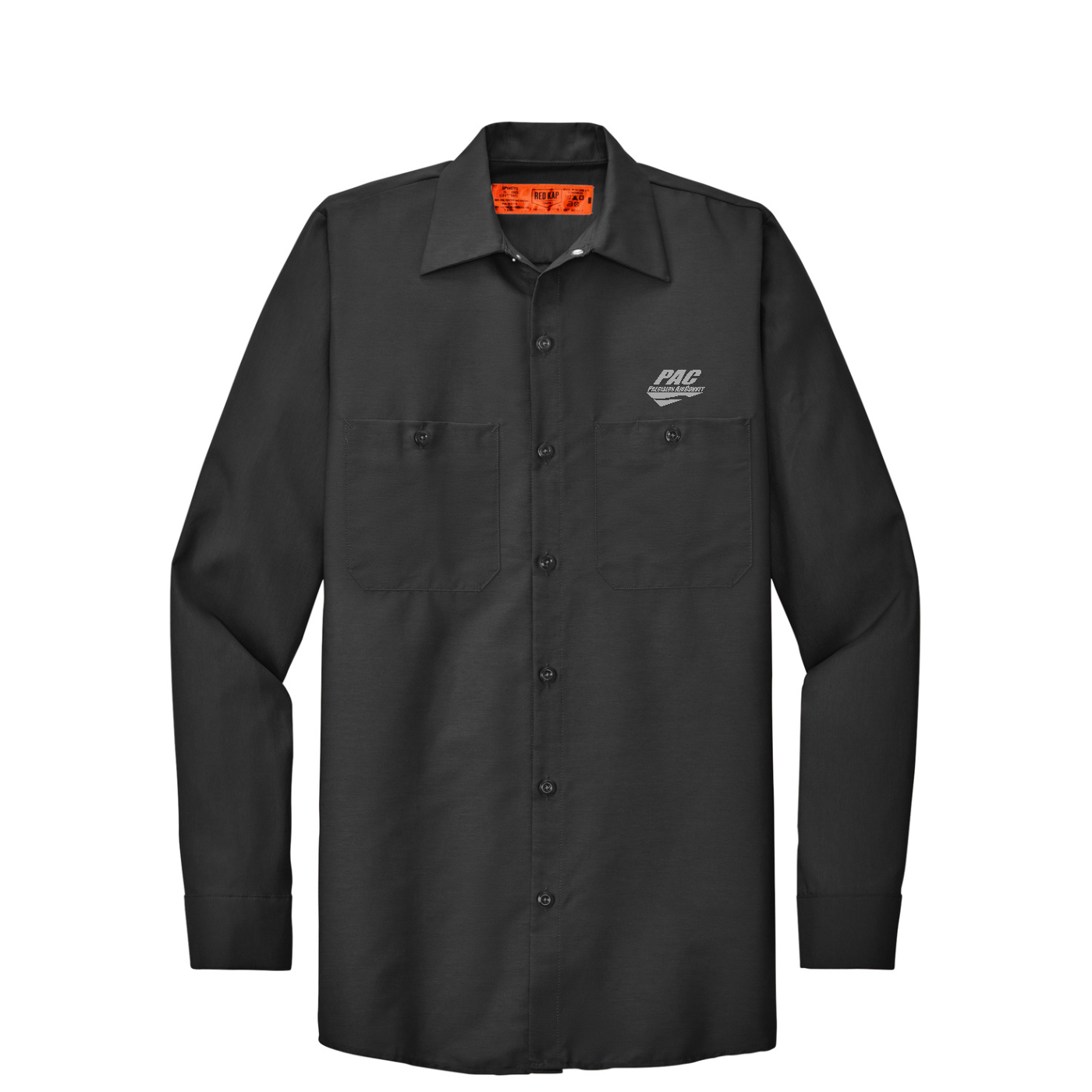 Red Kap Long Size  Long Sleeve Industrial Work Shirt — Charcoal