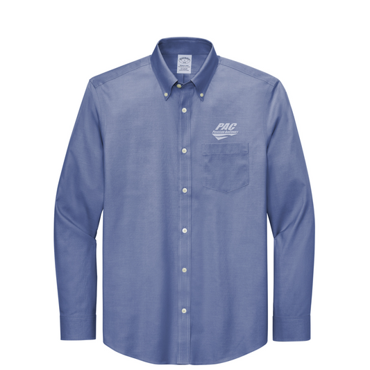 Brooks Brothers Wrinkle-Free Stretch Pinpoint Shirt — Cobalt Blue