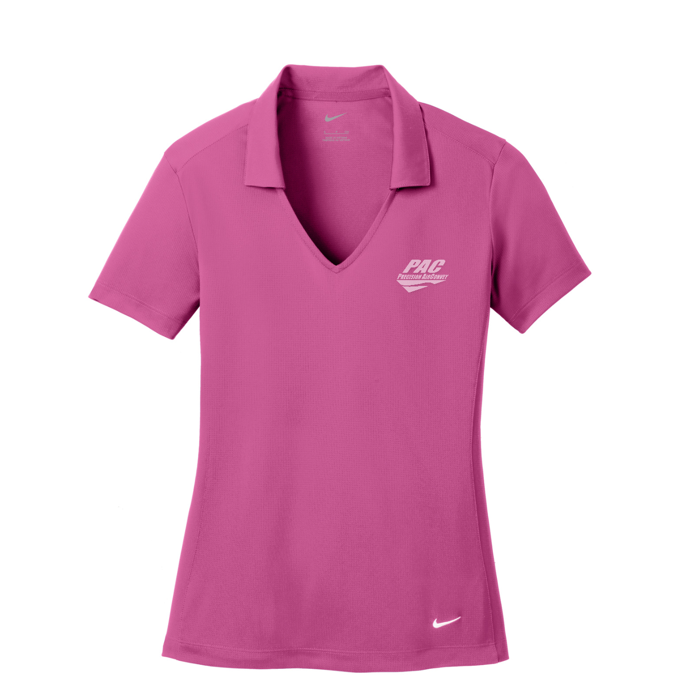 Nike Women's Dri-FIT Vertical Mesh Polo - PAC — Pink Fire