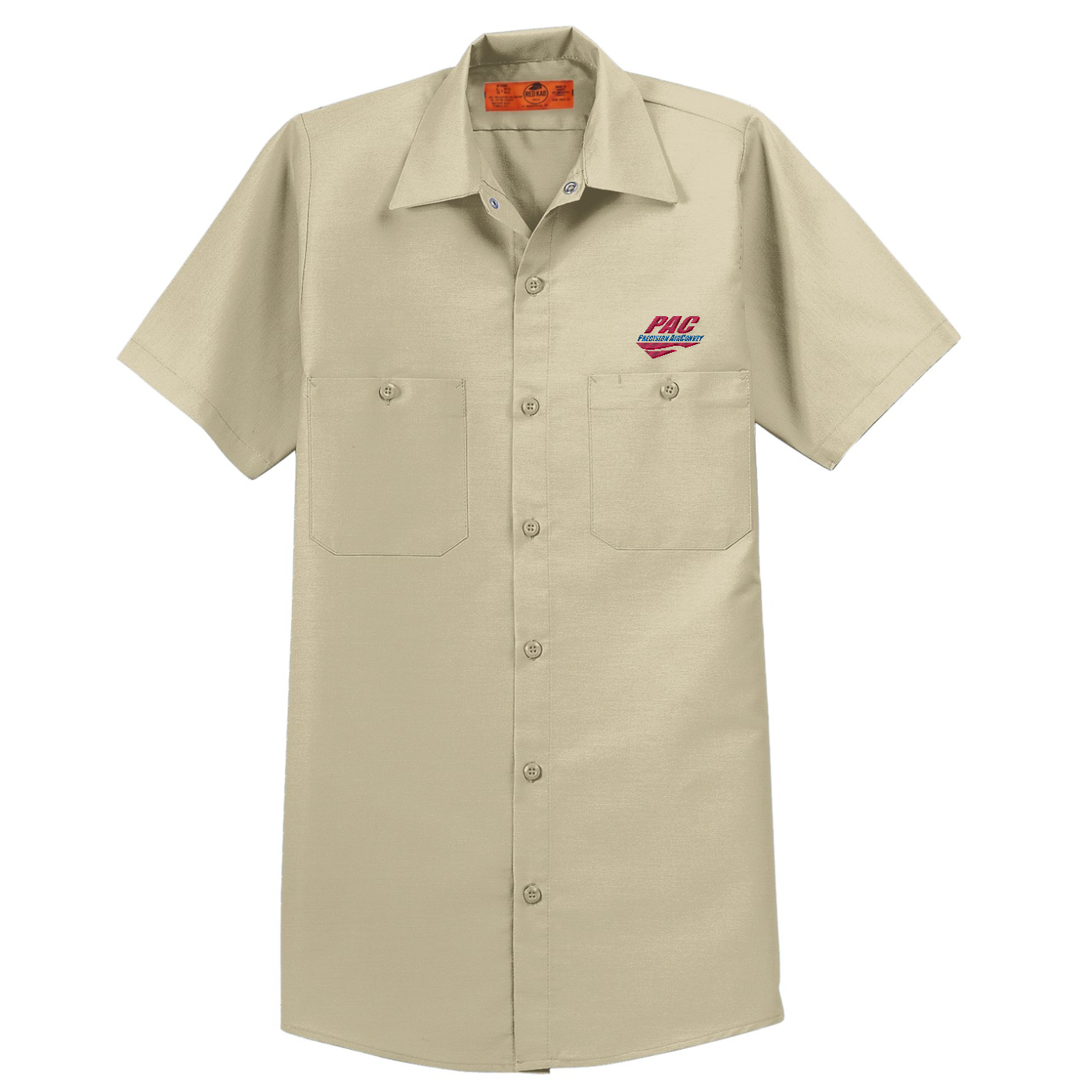 Red Kap Long Size  Short Sleeve Industrial Work Shirt — Light Tan