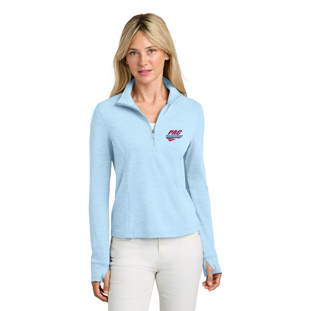 TravisMathew Women's Onward 1/2-Zip — model