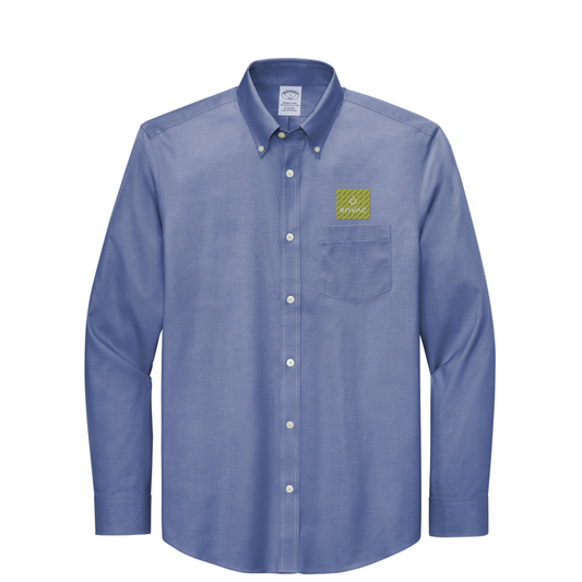 Brooks Brothers Wrinkle-Free Stretch Pinpoint Shirt — Cobalt Blue
