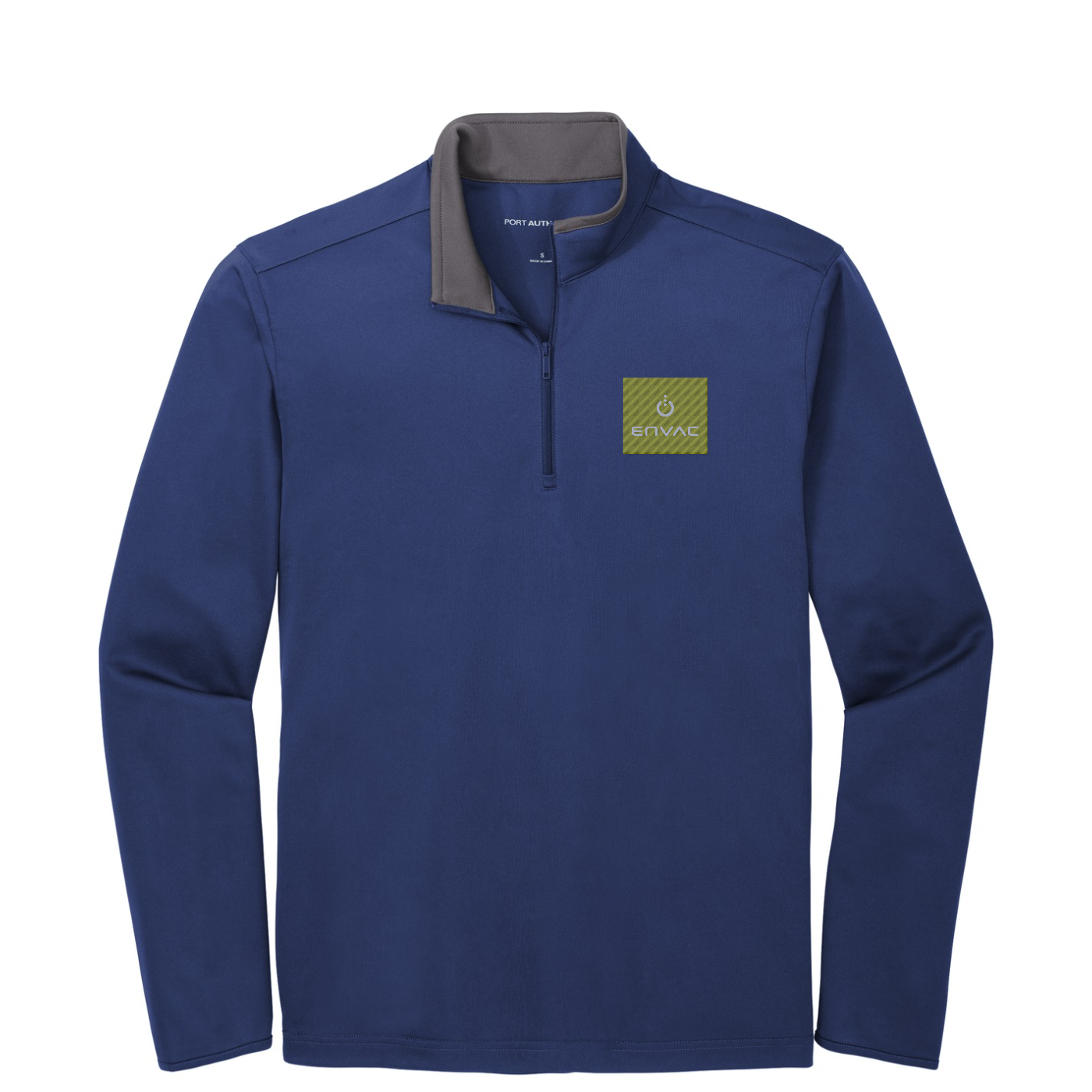 Port Authority  Silk Touch  Performance 1/4-Zip — Royal/ Steel Grey