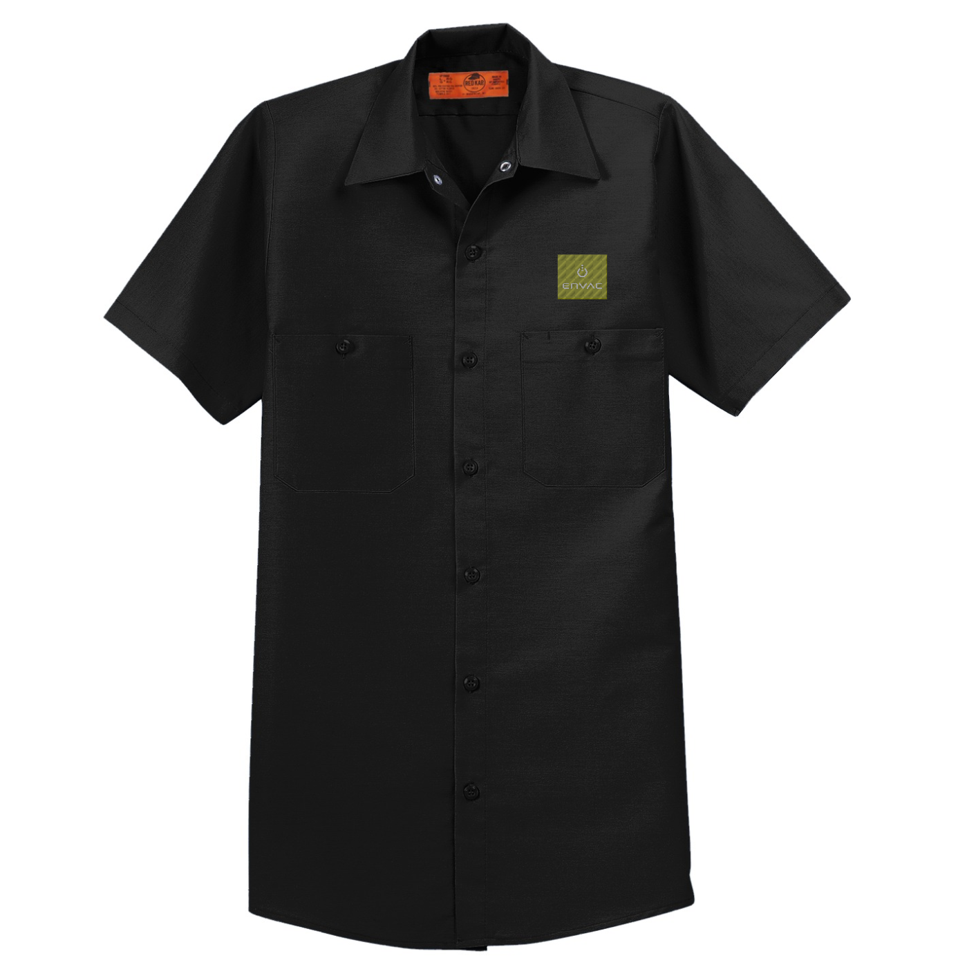 Red Kap Long Size  Short Sleeve Industrial Work Shirt — Black