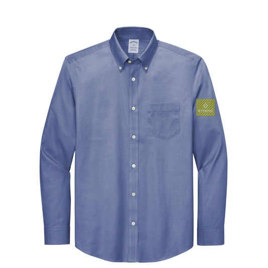 Brooks Brothers Wrinkle-Free Stretch Pinpoint Shirt — Cobalt Blue