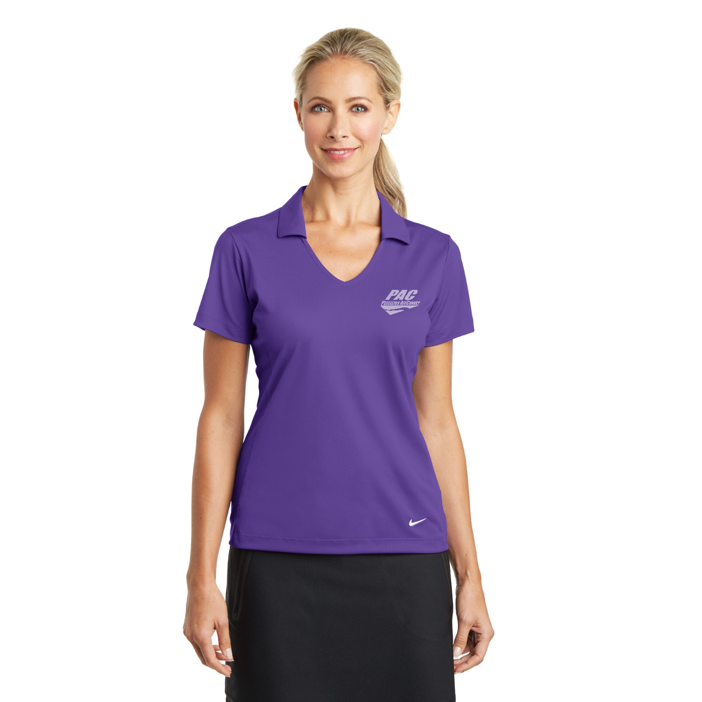 Nike Women's Dri-FIT Vertical Mesh Polo - PAC — model