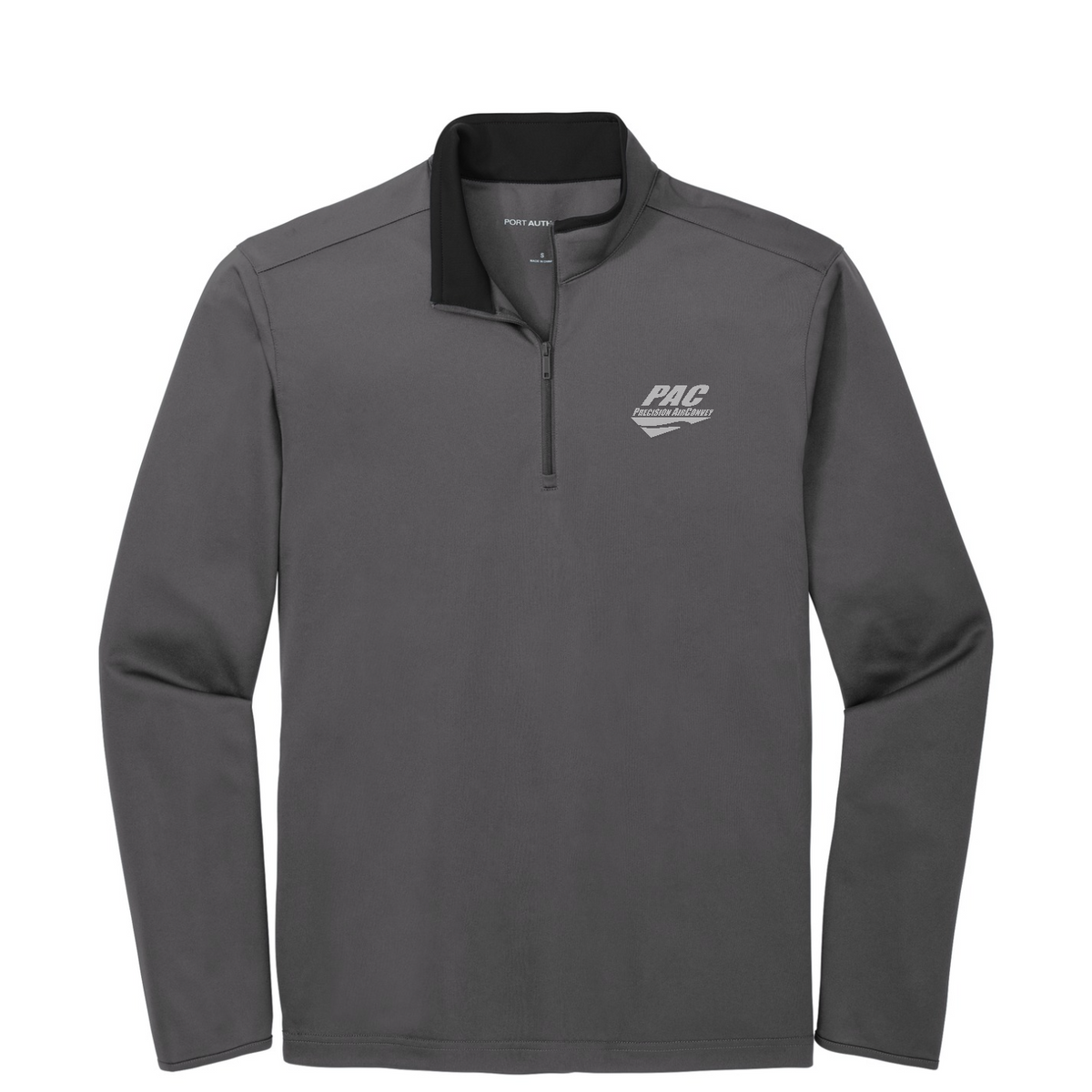 Port Authority  Silk Touch  Performance 1/4-Zip — Steel Grey/ Black