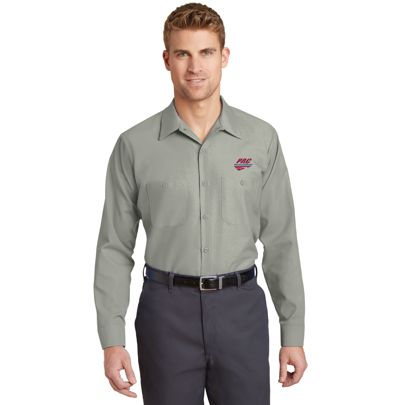 Red Kap Long Size  Long Sleeve Industrial Work Shirt — model