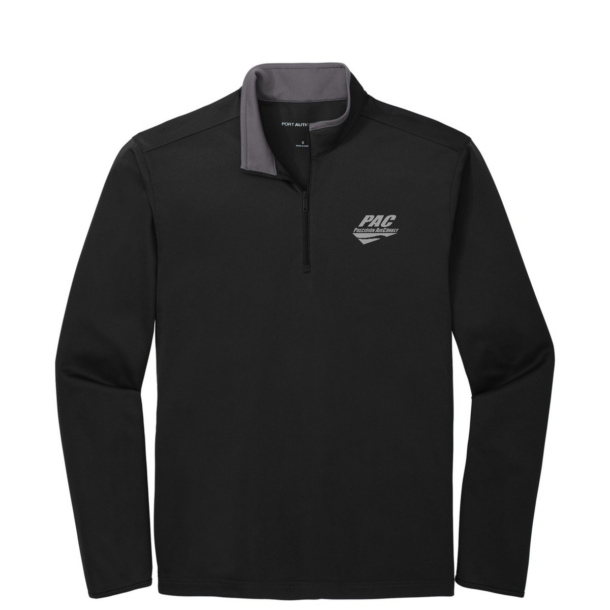 Port Authority  Silk Touch  Performance 1/4-Zip — Black/ Steel Grey