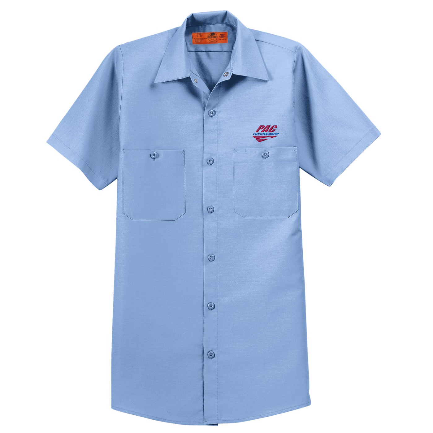 Red Kap Long Size  Short Sleeve Industrial Work Shirt — Light Blue