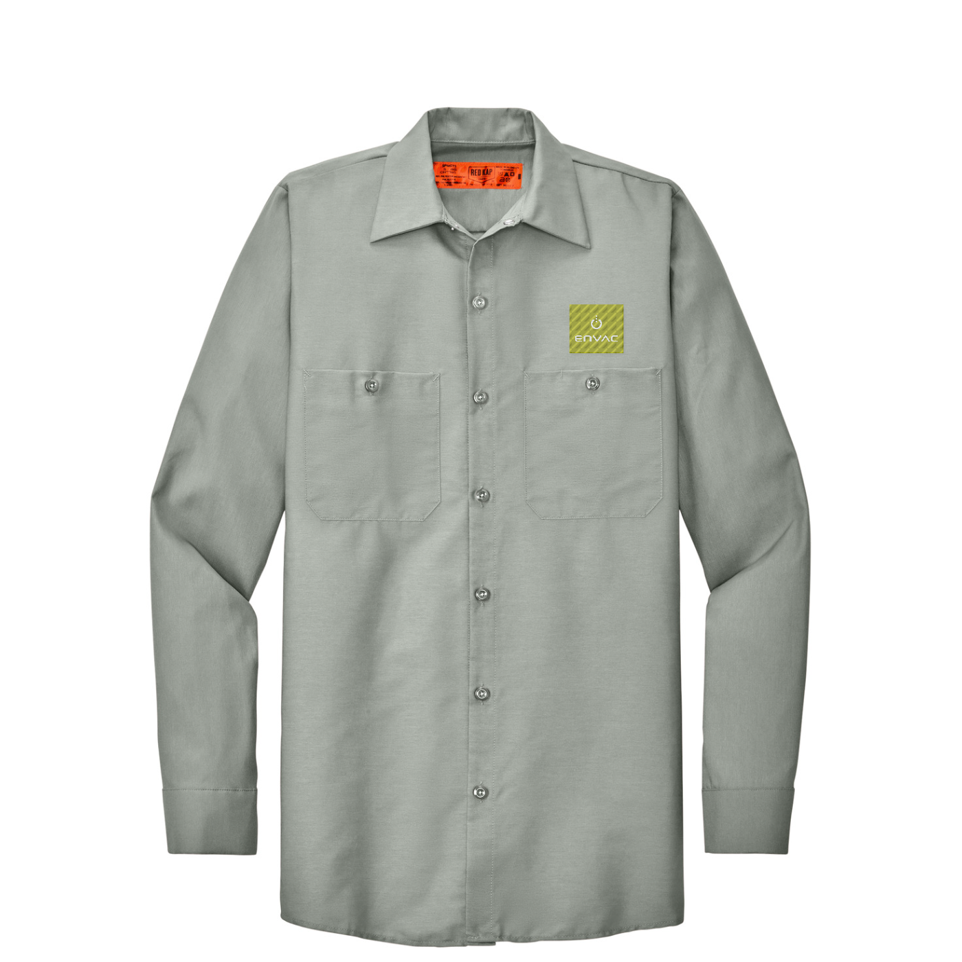Red Kap Long Size  Long Sleeve Industrial Work Shirt — Light Grey