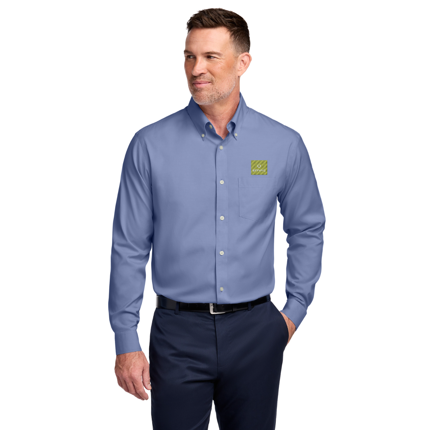 Brooks Brothers Wrinkle-Free Stretch Pinpoint Shirt — model